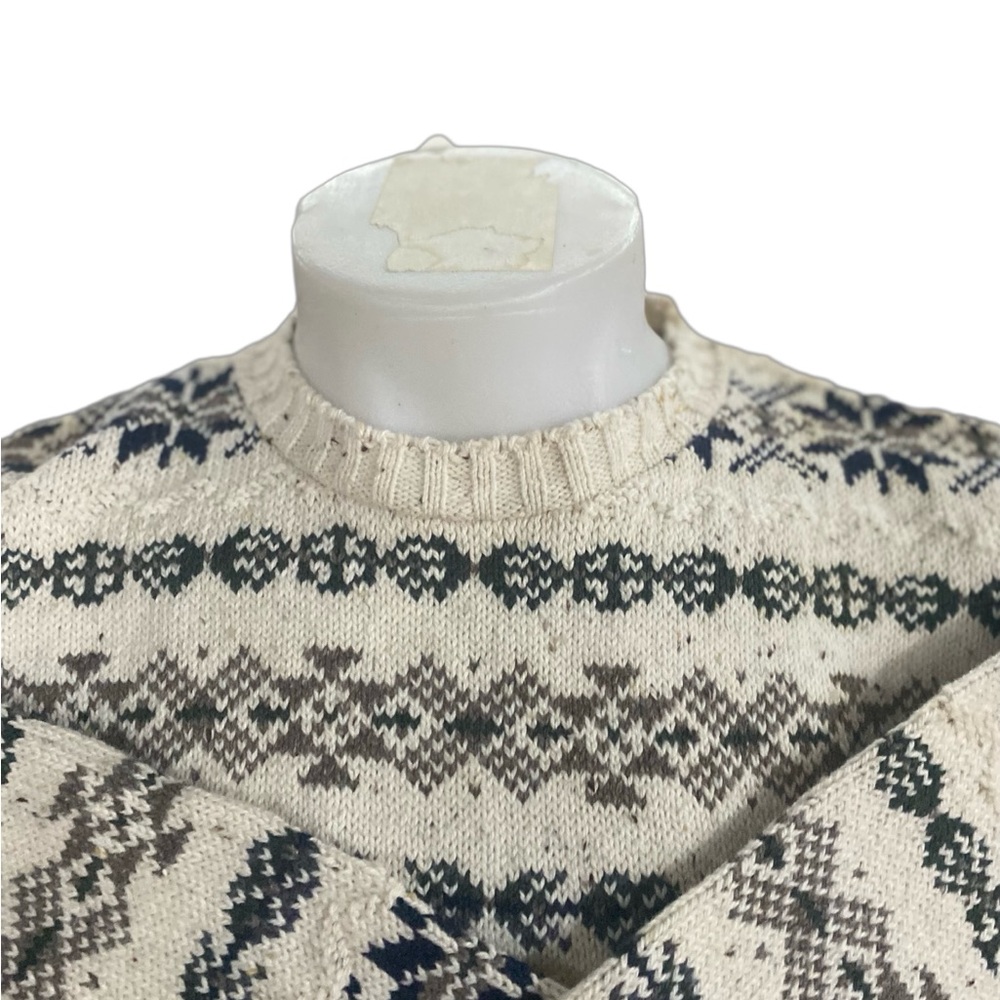 Vintage NWOT. RARE. Cream and Blue Patterned Sweater SIZE 5/6 - Picture 2 of 2